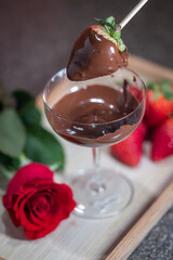 Chocolate covered strawberry for valentines