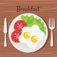breakfast lettering with eggs