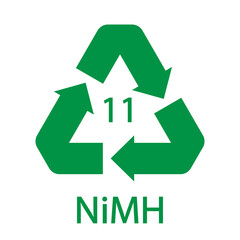 Battery recycling symbol 11 NiMH. Vector illustration