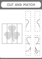 Cut and match parts of Clover, game for children. Vector illustration, printable worksheet