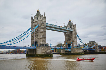 Scenic view of famous Tower bridge in London, UK, on a fall day