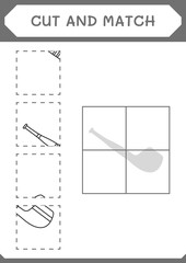 Cut and match parts of Smoking pipe, game for children. Vector illustration, printable worksheet