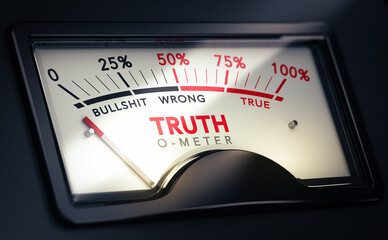 Lie detector, disinformation concept. Truth telling or bullshit. - 519622451