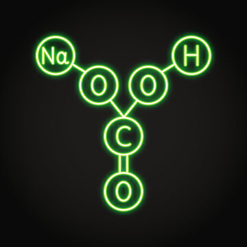 Structural formula of baking soda neon icon