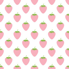 Seamless pattern pink strawberry vector illustration