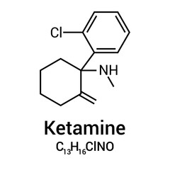chemical structure of Ketamine (C13H16ClNO)