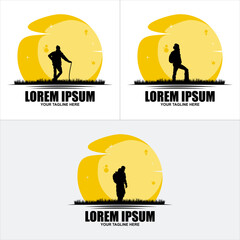 Mountain logo, camping and hiking emblem design, adventure life