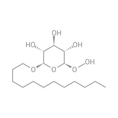 chemical structure of Lauryl glucoside (C18H36O6)