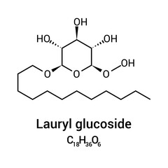 chemical structure of Lauryl glucoside (C18H36O6)