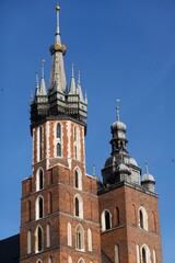 St Mary's Church in the town center of Cracow, Poland