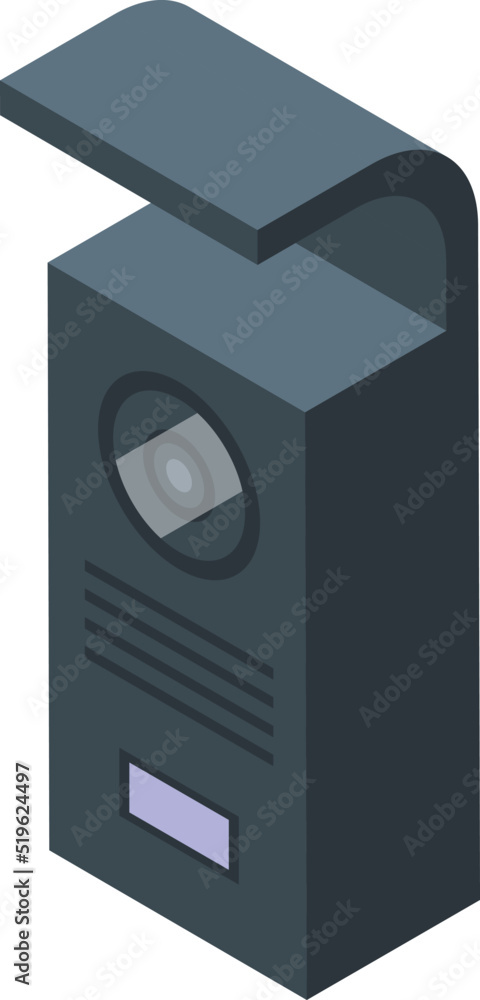 Poster intercom keypad icon isometric vector. video door. phone system