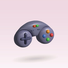 joystick vector 3d icon. gamepad 3d illustration.