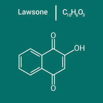 chemical structure of Lawsone (C10H6O3)