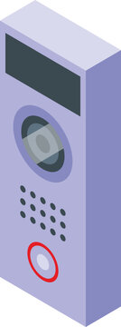 Intercom Camera Icon Isometric Vector. Video Door. Bell Security