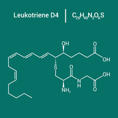 chemical structure of leukotriene d4 (C25H40N2O6S)