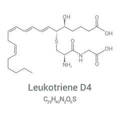 chemical structure of leukotriene d4 (C25H40N2O6S)