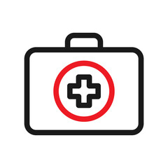 Obraz premium Medical bag line icon, outline vector sign, linear style.