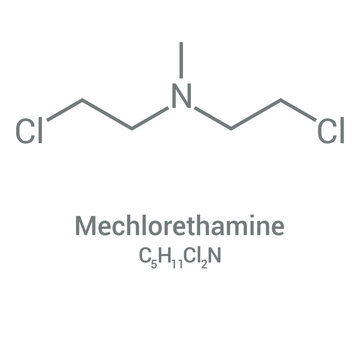 chemical structure of mechlorethamine (C5H11Cl2N)
