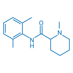 chemical structure of Mepivacaine (C15H22N2O)