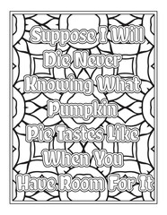 Halloween Quotes Coloring Book Page, inspirational words coloring book pages design. Positive Quotes design