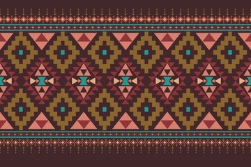 a colorful geometric ethnic pattern design for textile, fabric, carpet, wallpaper, backdrop. a fine Aztec seamless  vector pattern