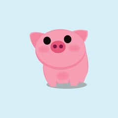 Cute pig Vector, pig saving money Cartoon, Cartoon happy pig isolated on white background