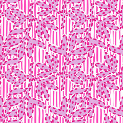 Contemporary strange leaves seamless pattern. Abstract tropical floral wallpaper.