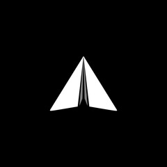 Letter A logo with combine paper plane