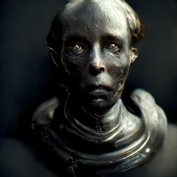Caesar black and white 3D illustration portrait 