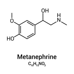 chemical structure of Metanephrine (C10H15NO3)