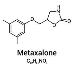 chemical structure of metaxalone (C12H15NO3)