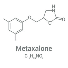 chemical structure of metaxalone (C12H15NO3)