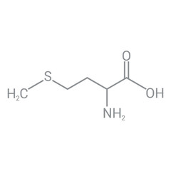 chemical structure of Methionine (C5H11NO2S)