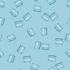 Retro radio engraved seamless pattern. Vintage media equipment in hand drawn style.