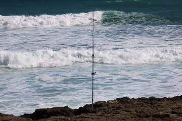 fishing on the beach