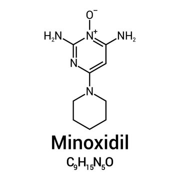 chemical structure of Minoxidil (C9H15N5O)