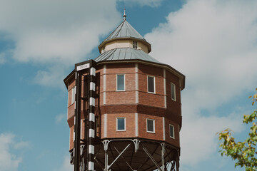 Vintage water tower in the city of Groningen - obrazy, fototapety, plakaty