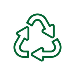 Recycle Logo Icon Sign Symbol Vector Illustration Curvy Lines Style