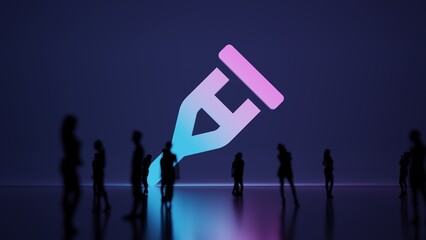 3d rendering people in front of symbol of crutch on background