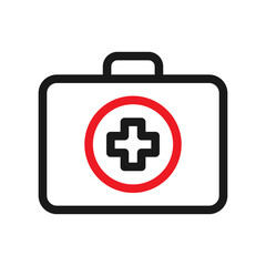 Medical bag line icon, outline sign, linear style.