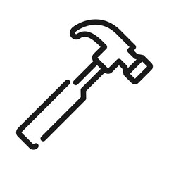 hammer line icon, linear style illustration
