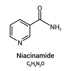 chemical structure of Nicotinamide or Niacinamide (c6h14o6)