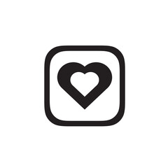 Trendy heart love app icon in flat style isolated on white background. 
Icon for the presentation, brochure, catalog, poster, book, magazines and apps.
Vector illustration, EPS10.