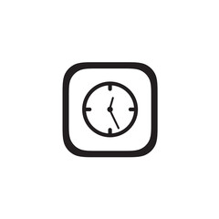 Trendy clock app icon in flat style isolated on white background. 
Icon for the presentation, brochure, catalog, poster, book, magazines and apps.
Vector illustration, EPS10.