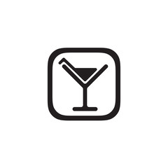 Trendy cocktail martini app icon in flat style isolated on white background. 
Icon for the presentation, brochure, catalog, poster, book, magazines and apps.
Vector illustration, EPS10.