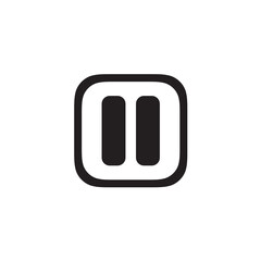 Trendy pauze app icon in flat style isolated on white background. 
Icon for the presentation, brochure, catalog, poster, book, magazines and apps.
Vector illustration, EPS10.