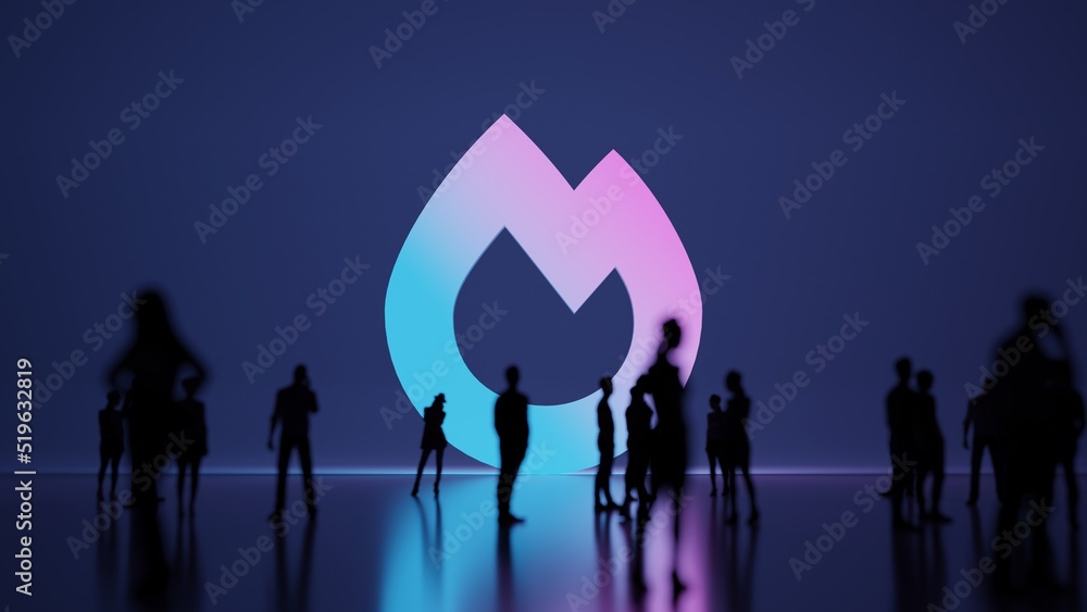 Poster 3d rendering people in front of symbol of fire on background