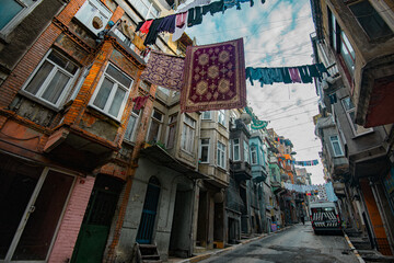Slum Quarter in Tarlabasi, Istanbul, considered one of the most dangerous neighborhoods in...