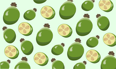 modern design feijoa fruit pattern