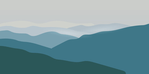 silhouette of the mountains of the Ukrainian Carpathians 